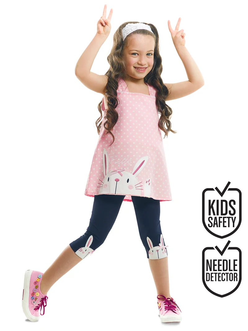 دينوكيدس طقم تونيك أرنب وردي